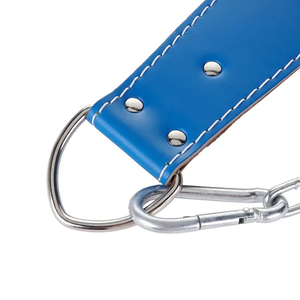 Cadena de metal ajustable Gimnasio Fitness Cinturón de inmersión de cuero azul Cinturón de inmersión de levantamiento de pesas de alta calidad para hombres y mujeres - Product Image 3