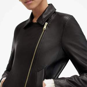 Fashion Women's Genuine Sheepskin Leather <b>Jacket</b> Black Slim Fit Moto Biker Coat Gold Zipper Autumn Winter <b>Ladies</b> Outerwear - Product Image 5