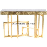 Table console convertible moderne de luxe de haute qualité, design floral en métal massif, personnalisable, pour bar, cuisine, salon