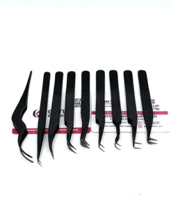 Pince à épiler pour extensions de cils GETUP BROSONS IMPEX en acier inoxydable avec pointe lisse, logo personnalisé, durable et prise en main parfaite, longueur 10 mm - Product Image 2