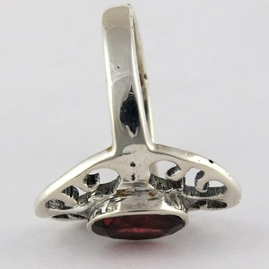 Anillo de Plata de Ley 925 con gema granate para mujer, joyería de plata 925 - Product Image 4
