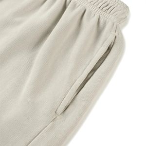 Short athlétique unisexe en tissu polaire respirant beige à séchage rapide pour fitness, yoga et course à pied - Product Image 2