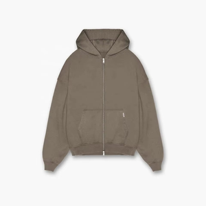 OEM 2025 personalizado Streetwear Sudadera con capucha para hombres y mujeres Venta caliente 100% algodón impermeable doble cremalleras al por mayor - Product Image 2