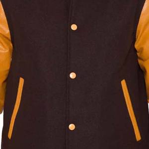 Fabricant OEM – Blouson d'hiver respirant en toile, laine et cuir pour homme, à manches longues, avec logo personnalisé – Qualité supérieure - Product Image 6