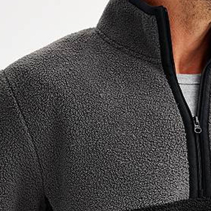 Sweat-shirt polaire doublé Sherpa pour hommes avec col haut pour plus de chaleur Sweat-shirt polaire Sherpa - Product Image 5