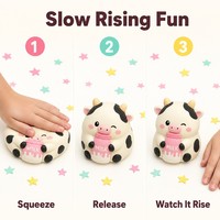 Jouet Squishy Vache Mignonne à Remontée Lente Anti-Stress Kawaii, Jouet à Presser Doux pour Décoration de Bureau, Cadeau