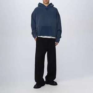 Ropa Urbana Personalizada para Hombre, Sudaderas Extra Grandes con Dobladillo Deshilachado, Sudaderas con Borde Deshilachado sin Bolsillos, Nueva Moda 2025 - Product Image 4