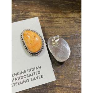 Navajo Handmade Spiny Oyster & <b>Sterling</b> <b>Silver</b> Water Drop <b>Stud</b> <b>Earrings</b> - Product Image 4