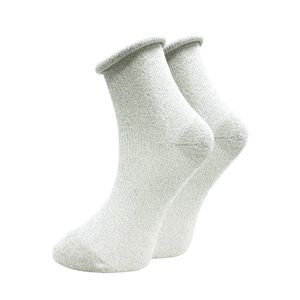 Chaussettes côtelées pour femmes, couleur pierre scintillante, design tricoté respirant avec logo personnalisé, longueur mi-mollet, usage saisonnier printemps - Product Image 1