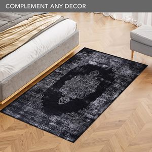 Tapis de sol traditionnel en tissage plat Netline Home, antidérapant, pour la cuisine et le salon, décoratif, lavable, ensemble de tapis - Product Image 1