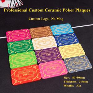 Placche da Poker Personalizzate Professionali 80x50mm Spessore 3.5mm 37g Fiches Rettangolari in Ceramica Ideali per Tornei e Sale da Poker - Product Image 2