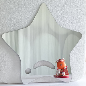 Feuille d'autocollants muraux rectangulaires en acrylique découpé sur mesure 13x20 argent Espejo Miroir doré optique concave incassable personnalisé au design moderne - Product Image 4