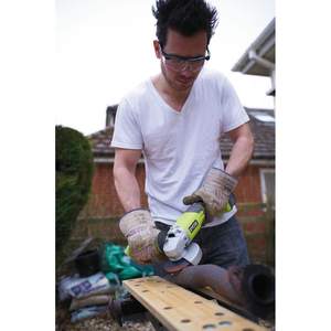 Meuleuse d'angle 115 mm 18 V à batterie lithium avec chargeur rapide, 7 500 tr/min, poignée auxiliaire, interrupteur à glissière, disque de meulage et sac de transport - Product Image 2