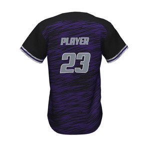 Maillot de softball unisexe personnalisé OEM/ODM à boutons, respirant, antibactérien, protection UV, en polyester, pour adulte, vente directe - Product Image 4