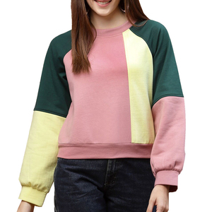 Sweat-shirts d'hiver pour femmes tendance, en coton/polyester, en molleton de coton, séchage rapide, contraste de couleurs, pull ample, streetwear élégant - Product Image 1