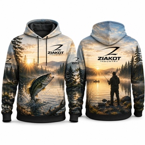ZIAKOT INDUSTRY Sweat-shirt de pêche pour homme à imprimé par sublimation, décontracté, coupe régulière, en polyester tricoté, pour le printemps - Product Image 5