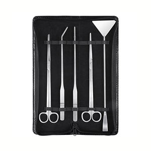 Kit de herramientas para acuario 5 en 1, pinzas largas de acero inoxidable, espátula de tijera, kit de acuario multifuncional - Product Image 1