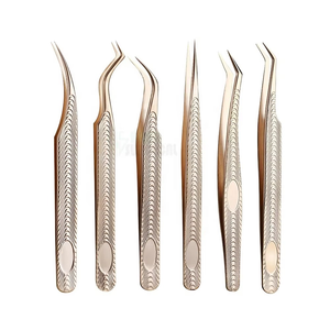 Pince à cils en acier inoxydable pour extensions de cils, outil de pose de faux cils et de création de bouquets - Product Image 4