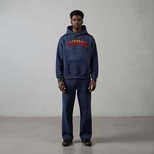 Survêtement pour homme sur mesure OEM, logo brodé personnalisé, imprimé, 100% coton molletonné, uni, surdimensionné, ample, pull-over - Product Image 1