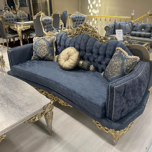 Luxueux 2x3 places 2 x fauteuil canapé ensemble palais ottoman Style motifs royaux Table à manger 6 chaises Console Table basse - Product Image 1