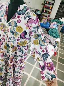 Natural Organic Summer Cotton Breezy Sand Beaches Tropical Printed Women Maxi Dress Boho Chic Collar Neck Bell Sleeve Long Dress - Product Image 4