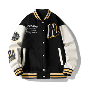 Großhandel Custom Winter 100% Wolle Varsity Jacke Premium Classic Druckknopf Vintage Baseball <span class=keywords><strong>Cool</strong></span> Style Fleece Wind jacke - Product Image 1