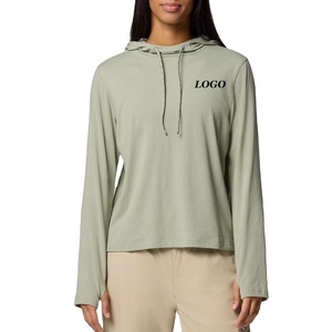 Servicio OEM con Mangas Completas / Cordones Ajustables para Capucha, Color Sólido con Precio de Fábrica para Compradores al por Mayor, Sudadera con Capucha para Mujer - Product Image 1