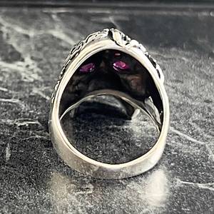 Anillo de Calavera Plateado para Hombre, Estilo Casual, Modelo Monstruo Esqueleto con Detalle Oxidado, Anillo de Calavera Estilo Bohemio Genial - Product Image 6