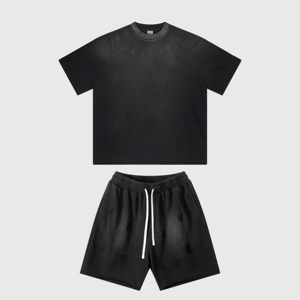 Logo personnalisé OEM Ensemble deux pièces d'été pour hommes Ensemble t-shirt et short décontractés Costume de sport pour hommes Costumes à manches courtes à la mode personnalisés - Product Image 2