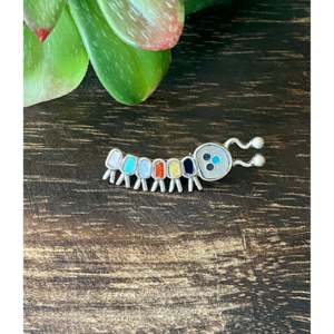 Broche Howard Shelendewa Caterpillar en argent sterling incrusté de pierres multiples P - Product Image 5