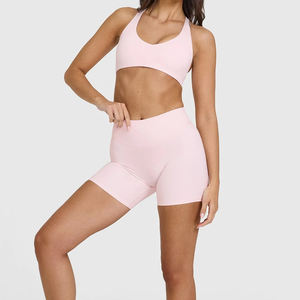 ชุดออกกำลังกายไร้รอยต่อสำหรับผู้หญิง 2 ชิ้น เสื้อชั้นในกีฬาและกางเกงขาสั้นรัดรูป ชุดออกกำลังกาย 2 ชิ้น ชุดกีฬา ชุดโยคะ - Product Image 5