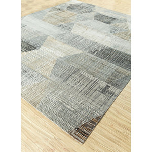 พรมไหมไผ่ผสมขนสัตว์ถักมือลายเรขาคณิต รุ่น Kavi Ivory-Srb(730) สำหรับใช้ในบ้าน - Product Image 2