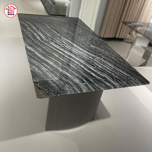 高品质黑色木质大理石板抛光森林大理石餐桌黑色桌面咖啡桌台面中国供应商 - Product Image 6