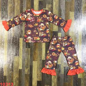 Thanksgiving RTS vente en gros vêtements pour bébés pyjamas doux pour garçons et filles 0-16 <span class=keywords><strong>ans</strong></span> tissu de soie de lait pour l'automne - Product Image 5