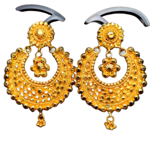 Juego de Pendientes de Alta Calidad con Diseño Tradicional, Pendientes Estilo Jhumka Chapados en Oro de 22 Quilates, Joyería para Mujer, por Exportadores - Product Image 2