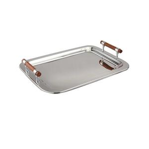 Plateau de service en acier inoxydable au design martelé unique avec vernis pour la maison plateau rond en métal de taille personnalisée pour hôtel - Product Image 3