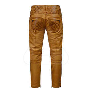Pantalones Casuales Rectos de Cuero Genuino al por Mayor, Elásticos en la Cintura, para Hombre, con Logotipo Personalizado, Antiarrugas, Diseño Ligero, Servicio OEM - Product Image 3
