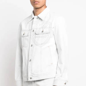 Veste en jean pour homme en coton avec logo personnalisé en gros, respirante, pour usage extérieur - Product Image 4