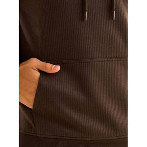 <b>Quilted</b> Fleece Hooded <b>Sweatshirt</b> Unisex Lightweight Eco Friendly Hip Hop Streetwear Custom Logo 100% Cotton Anti-Pilling Pocket - Product Image 4