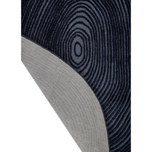 Alfombra Rectangular de Lana y Viscosa Azul, Tejida a Mano, Modelo TNQ-1210, Diseño Abstracto para Sala de Estar, Pasillo o Entrada, 9x12 pies - Product Image 5