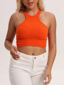 เสื้อกล้าม90% เอวลอยผ้าไนลอน10% สแปนเด็กซ์สำหรับผู้หญิงใส่เล่นกีฬาวิ่ง racerback - Product Image 3