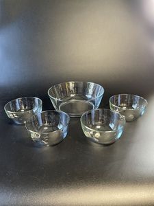 Patrón de revestimiento de vidrio transparente Cuenco de vidrio para servir en relieve Combinación de vidrio decorativo Diseñador Frutero - Product Image 4