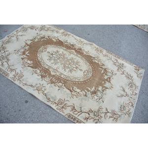 Alfombra Vintage de 4.2x7.2 pies, Alfombra Persa Turca Marrón - Product Image 4