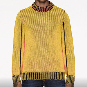 Pull-over en tricot torsadé à logo avant anti-rétrécissement pour homme 100% coton - Product Image 5