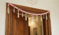 Toran à pampilles de perles fait main, Décoration de porte indienne Bandhanwar, Décoration traditionnelle d'entrée, Décoration de Mandir pour Diwali Pooja, Décoration de maison neuve