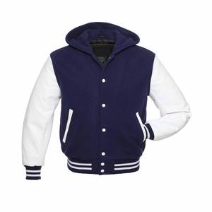 Nouveau design personnalisé patch blanc propre logo plaine lettermen baseball varsity veste hommes - Product Image 3