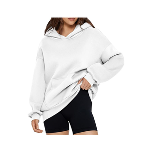 Sweats en molleton surdimensionnés pour femmes rouges à la mode pulls à manches longues pull tenues d'automne sweats à capuche disponibles au prix de gros - Product Image 4