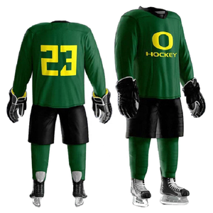 OEM Men's Team Ice Hockey Wear 100% Cotton Sports Jersey Premium Quality Two Tone Uniform <b>Kit</b> Custom <b>Embroidery</b> Patches - Product Image 1