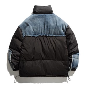 Veste d'hiver unisexe matelassée en jean personnalisée, imperméable, écologique, à capuche, coupe-vent, fabriquée par un fabricant OEM - Product Image 3