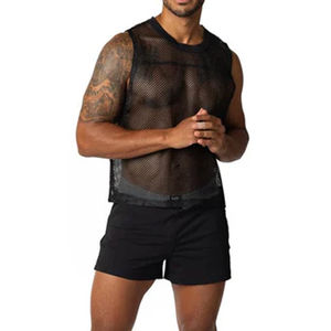 Fabrication OEM Débardeur en maille personnalisé pour hommes Running Sports Mesh Débardeurs sans manches pour hommes Fitness Maillot de basket-ball d'entraînement - Product Image 3